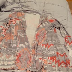 LuLaRoe Gray and Red Patterned Blazer